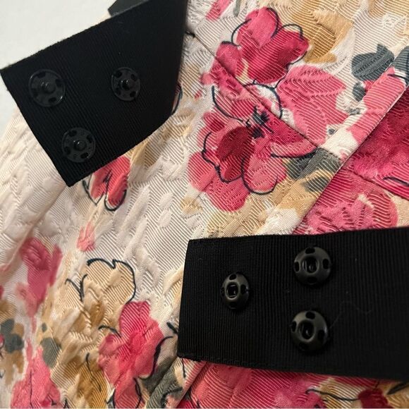 NWT DOLCE & GABBANA Dress Pink Cream Floral Jacquard Black Sleeveless Dress 42 6 - Picture 7 of 16